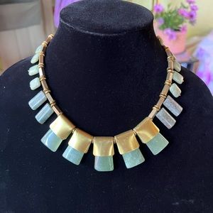 Turquoise Statement necklace with gold accents